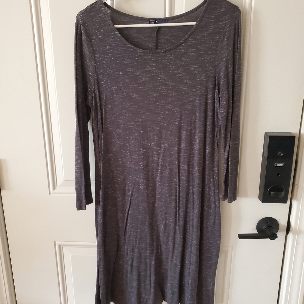 Gray cotton swing dress
